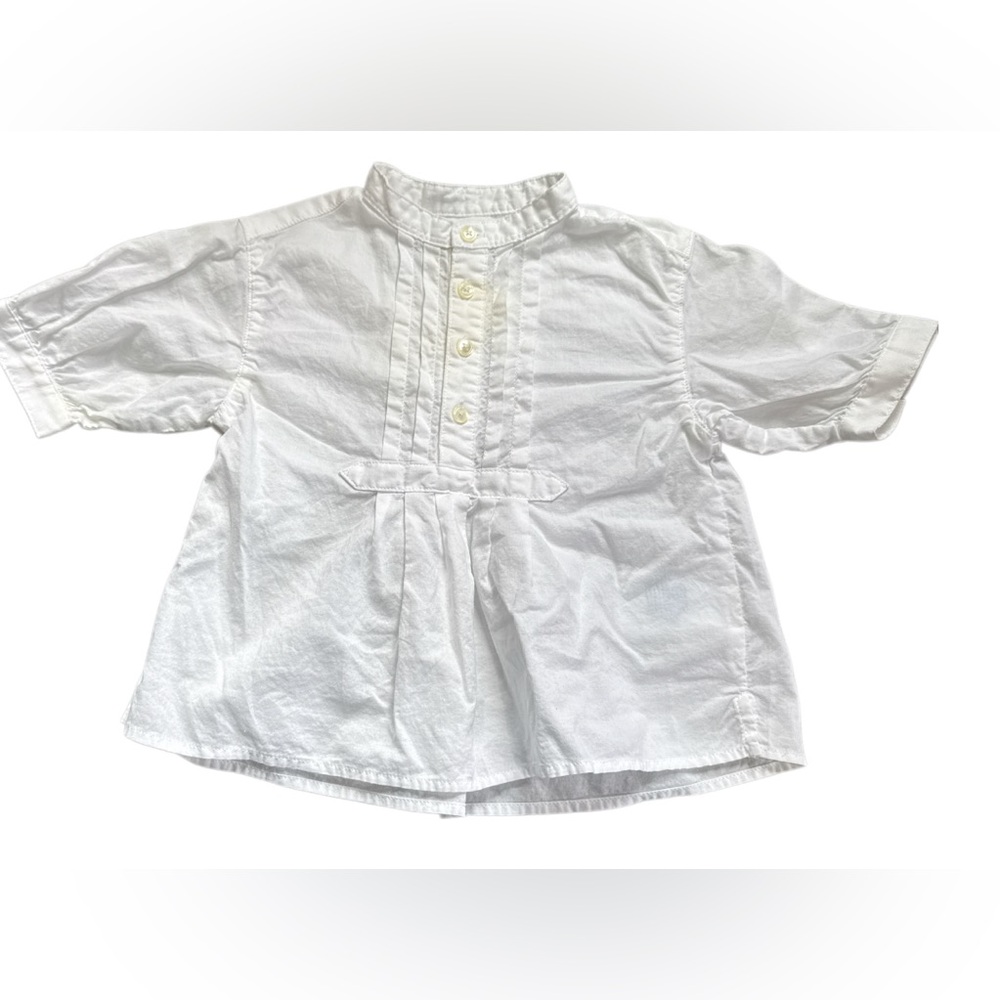Ralph Lauren White Button Down Shirt with Ruffle Details